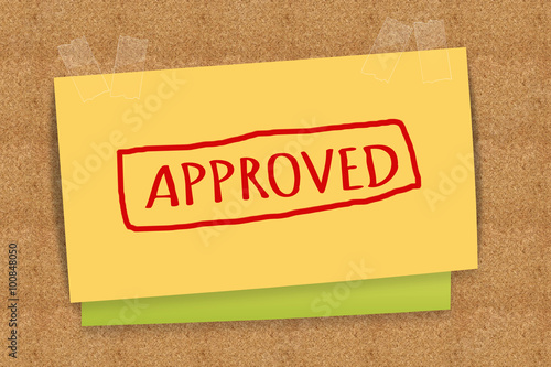APPROVED on sticky note