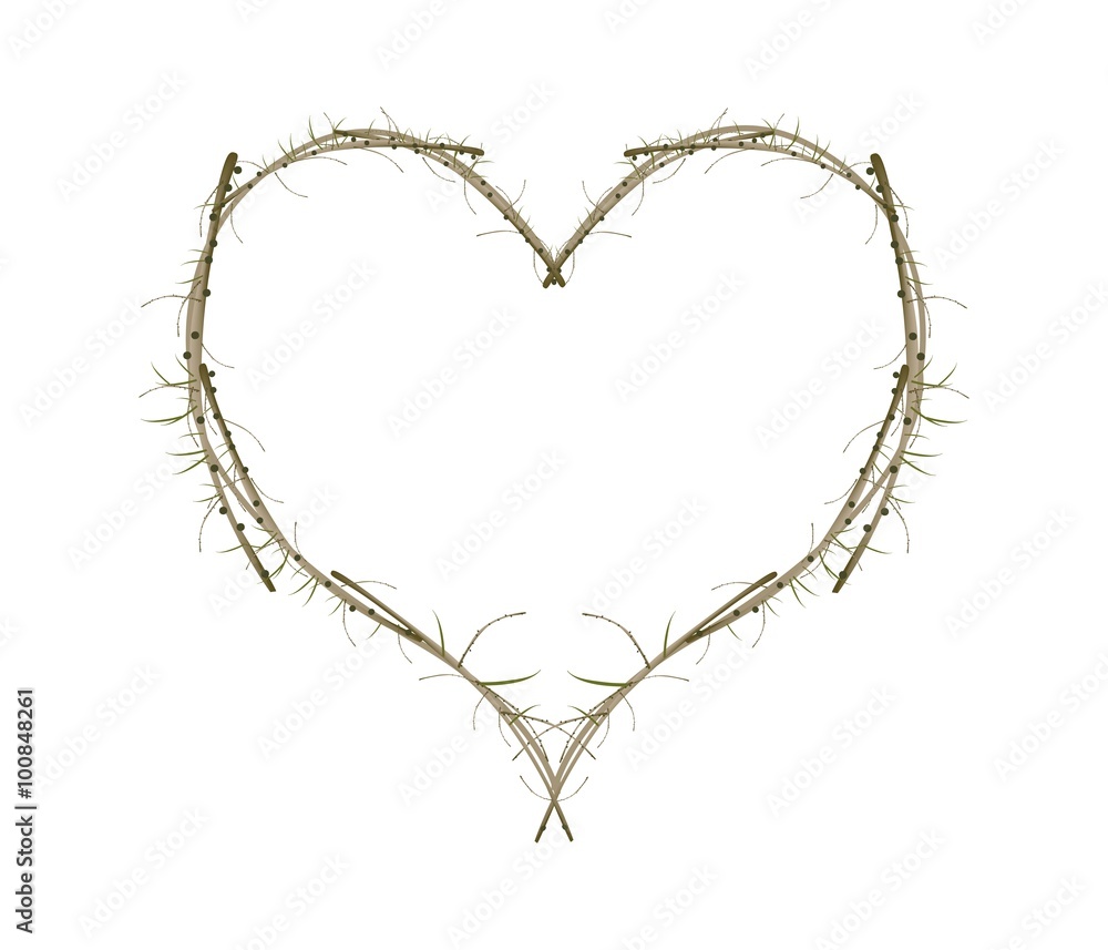 Dry Brown Twigs in A Heart Shape Dry Brown Twigs in A Heart Shape