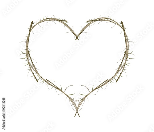 Dry Brown Twigs in A Heart Shape