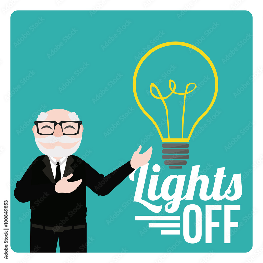 announcement lights off, blue color background announcement lights off, blue color background
