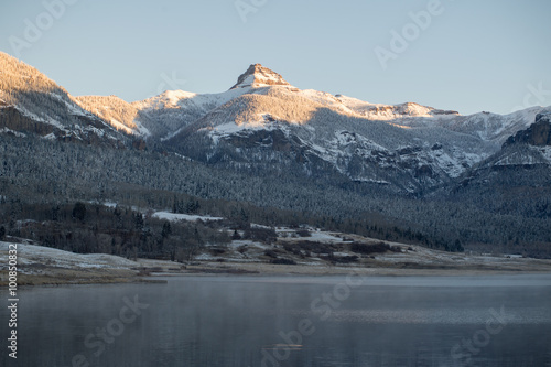 morning mountain top colorado reflection