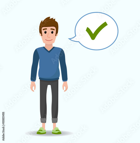 Cool boy saying "yes"