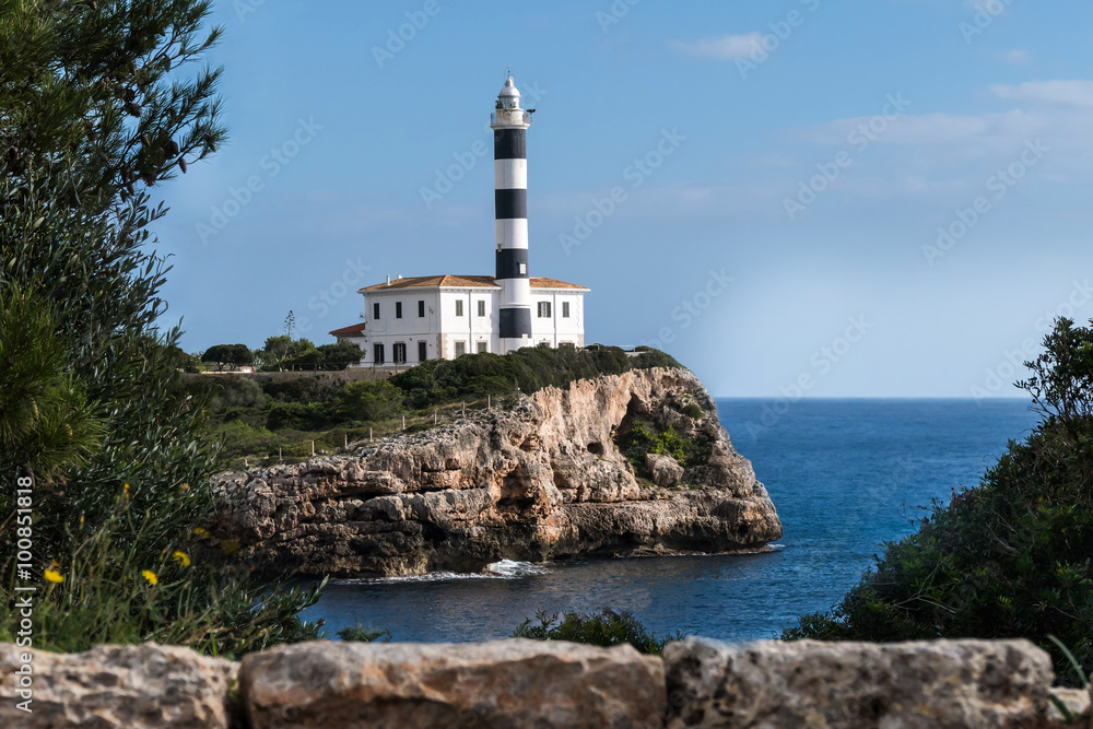 Malerischer Leuchtturm von Portocolom, Mallorca