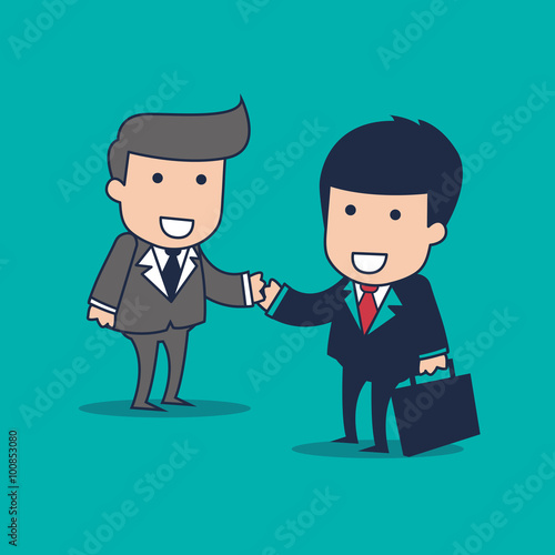 cartoon businessman handshake © za_makk