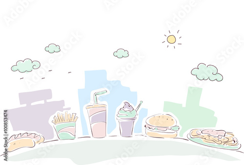 Fast Food Doodle Sketch
