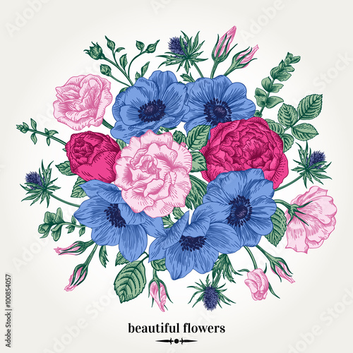  Card with a bouquet.