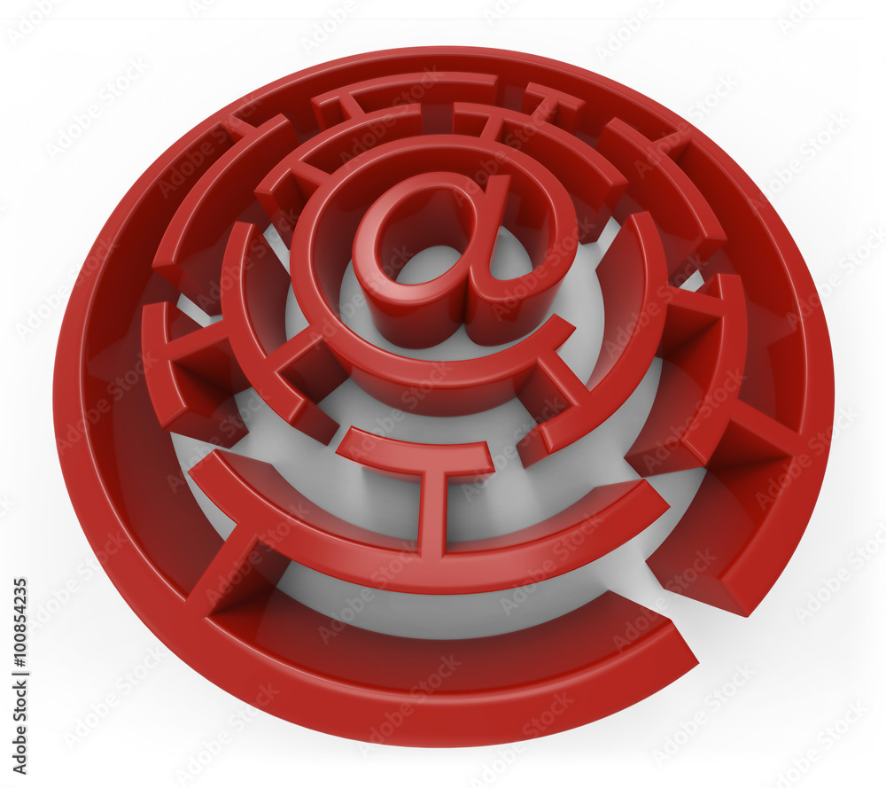 Email red maze isolated Email red maze isolated