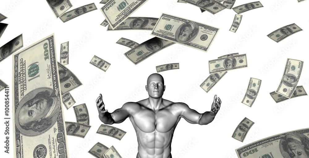 Money Falling From the Sky Stock Illustration | Adobe Stock
