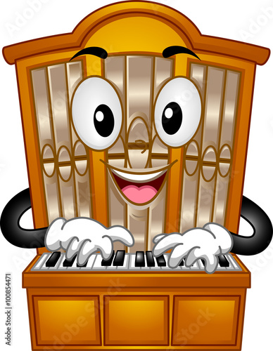 Pipe Organ Mascot Pressing Keys