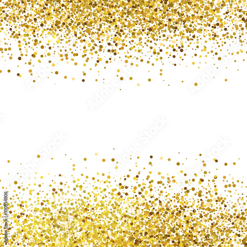 Shiny golden glitter on white background
