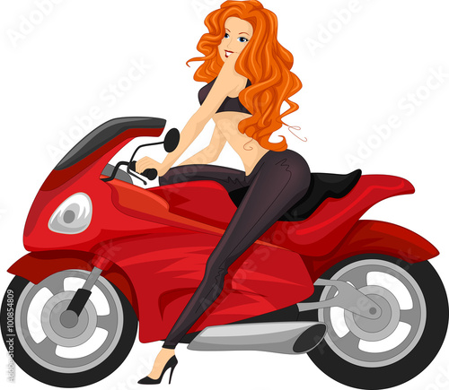 Girl Car Show Bike Pose