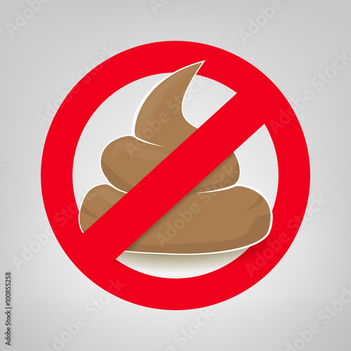 Clean up after your pet vector sign with crossed poo