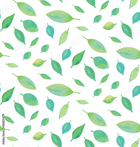 Seamless watercolor leaf pattern