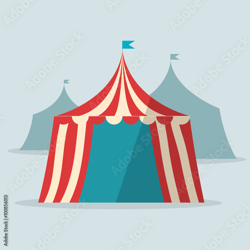 Vintage circus tent flat design