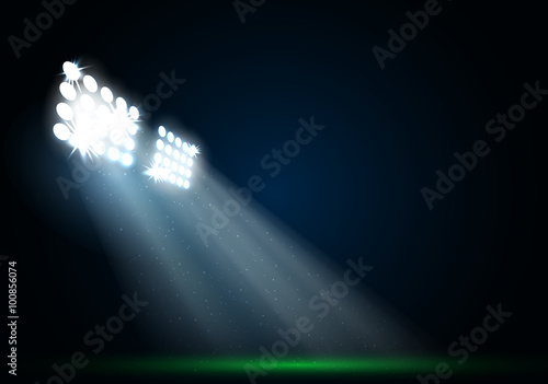 Two spotlights on a football field vector