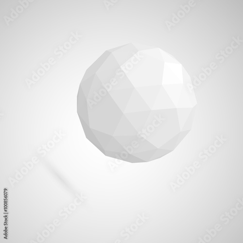 Abstract white sphere made of geometric shapes