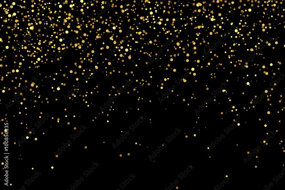gold glitter texture on a black background - obrazy, fototapety, plakaty 