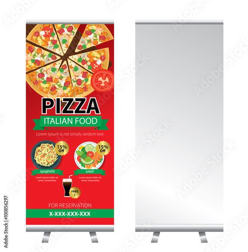 pizza roll up banner stand design