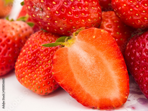 Slice of fresh strawberry