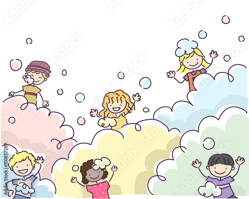Stickman Doodle Kids Bubble Party