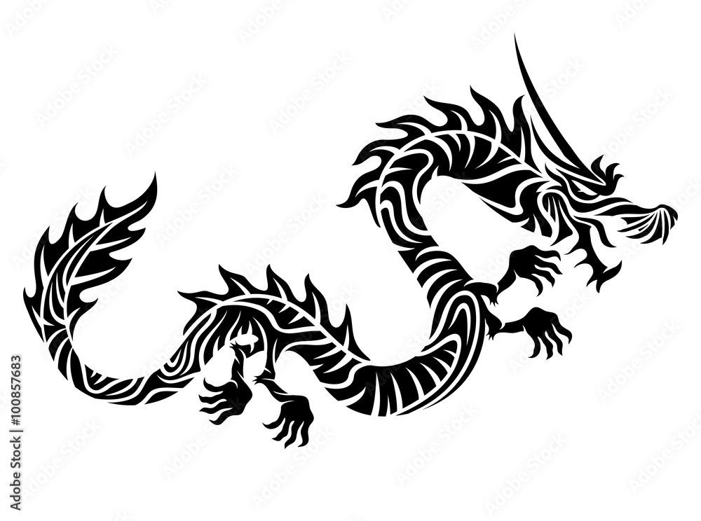 The sign of the dragon on a white background. The sign of the dragon on a white background.
