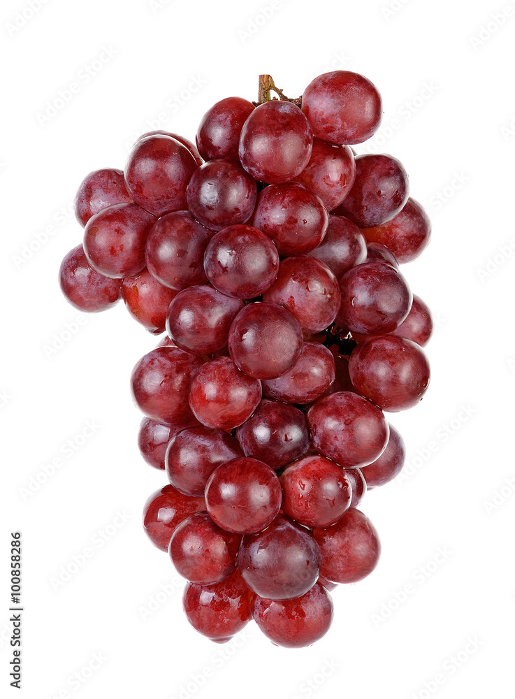 Red grape isolated on the white background