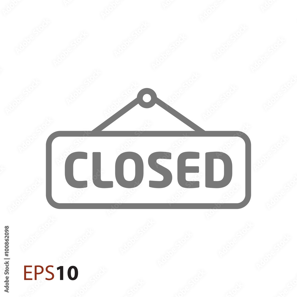 Closed door label icon for web and mobile Closed door label icon for web and mobile