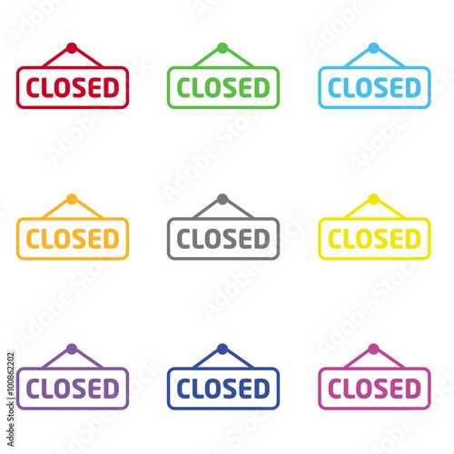 Closed door label icon for web and mobile