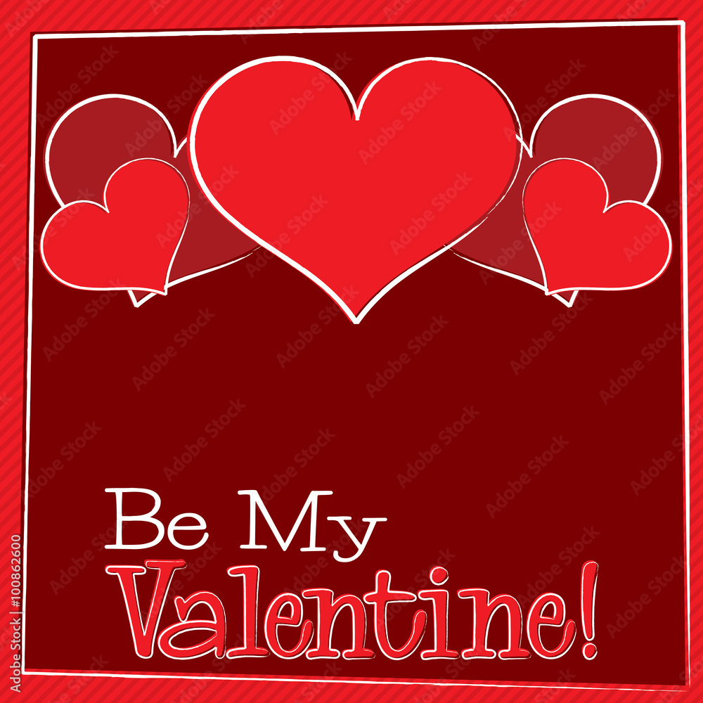 Bright hand drawn Valentine's Day card in vector format.
