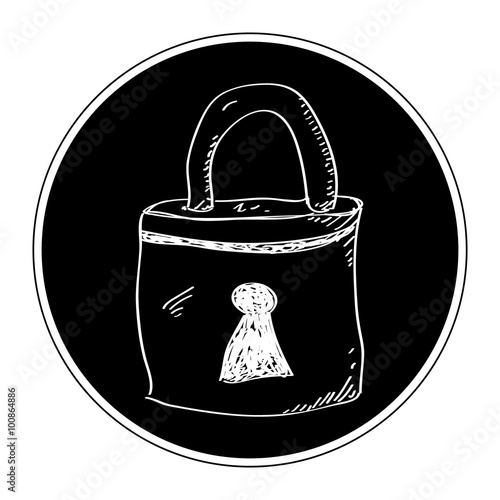 Simple doodle of a padlock