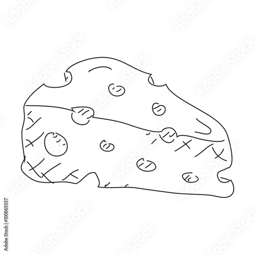 Simple doodle of a slice of cheese