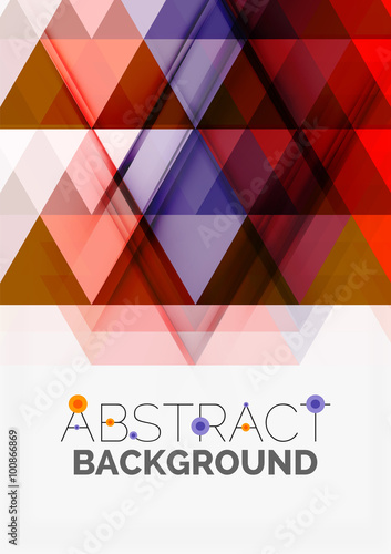 Transparent overlapping triangles on white. Business or technology minimal futuristic template