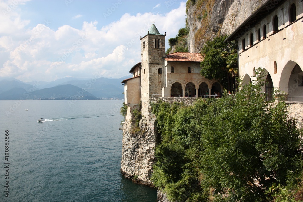 Monastery Santa Caterina del Sasso on Lake Maggiore, Italy