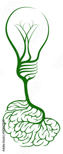 Lightbulb tree with brain r...