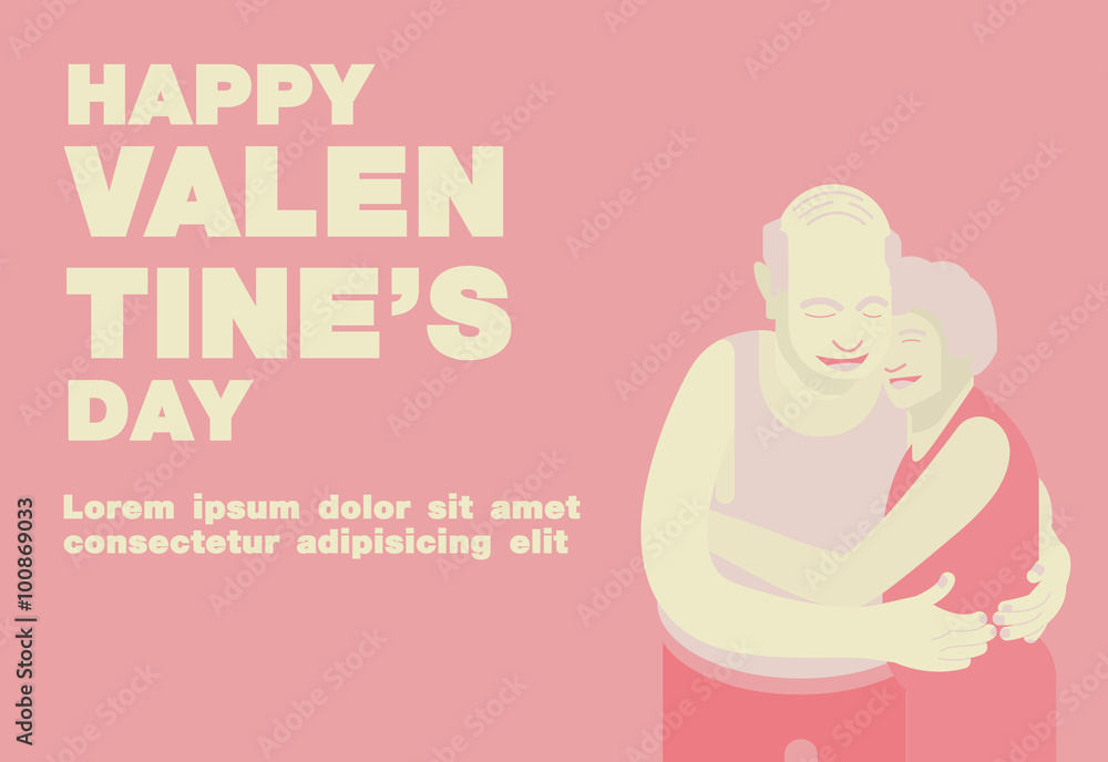 Poster, Flat banner or background for Happy Valentine's Senior