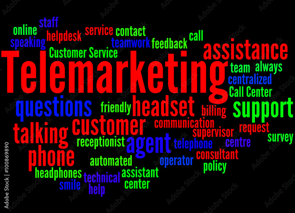 Telemarketing, word cloud concept 2