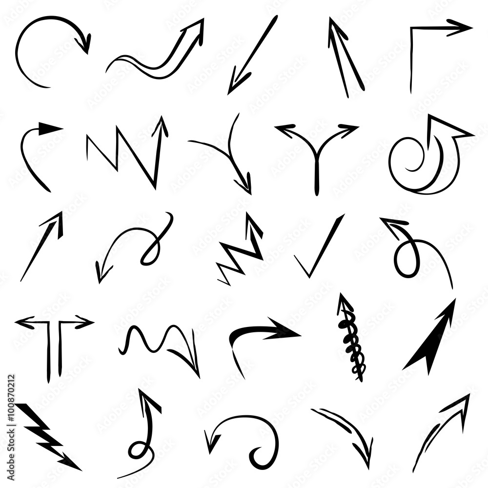 Fototapeta premium hand drawn arrows vector set