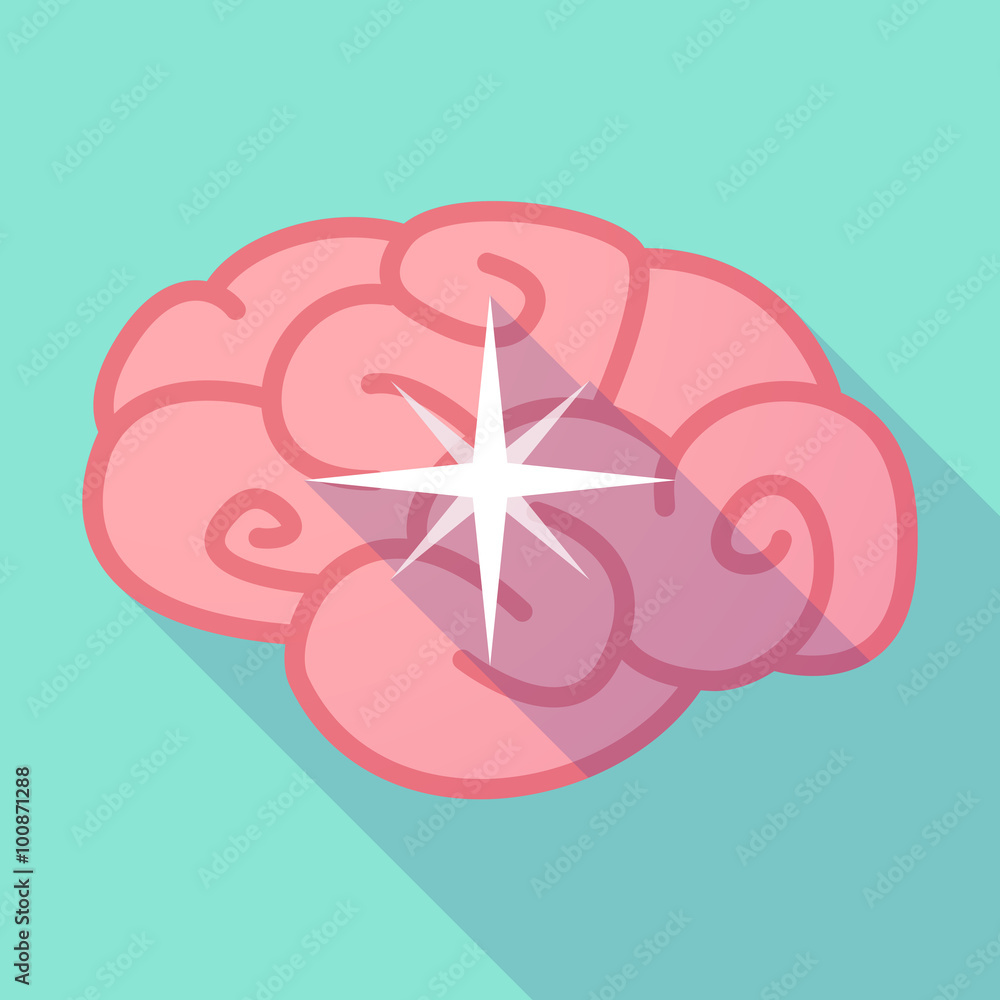 Long shadow brain with a sparkle Long shadow brain with a sparkle