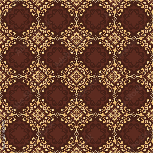 Vintage seamless golden texture on brown.