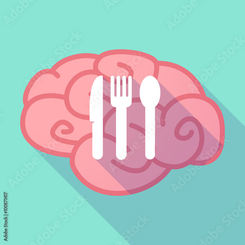 Long shadow brain with  cutlery