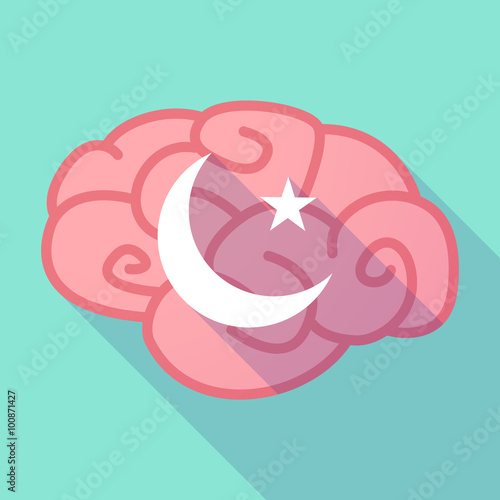 Long shadow brain with  an islam sign