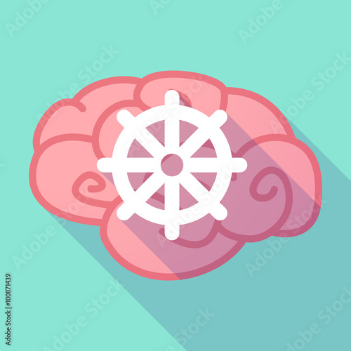 Long shadow brain with  a dharma chakra sign
