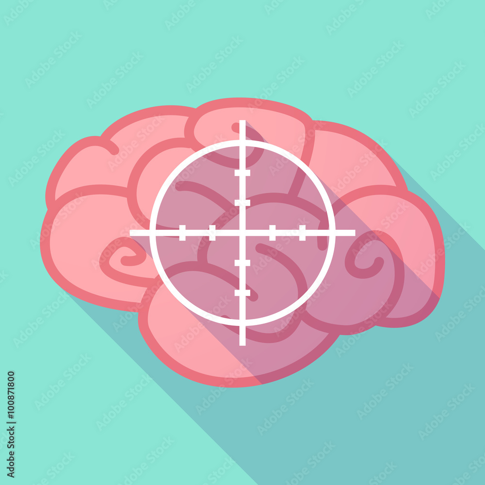 Long shadow brain with a crosshair Long shadow brain with a crosshair