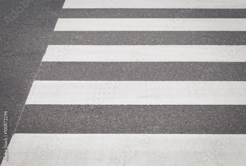 Close - up zebra crossing from empty street..
