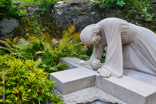 MONTREAL, CANADA 17 August, 2015: Statue in Saint Joseph.