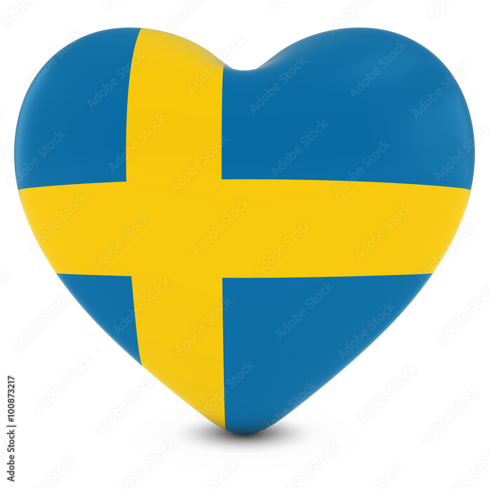 Love Sweden Concept Image - Heart textured with Swedish Flag Love Sweden Concept Image - Heart textured with Swedish Flag