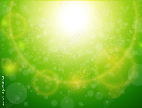 Sunny green background abstract bokeh background