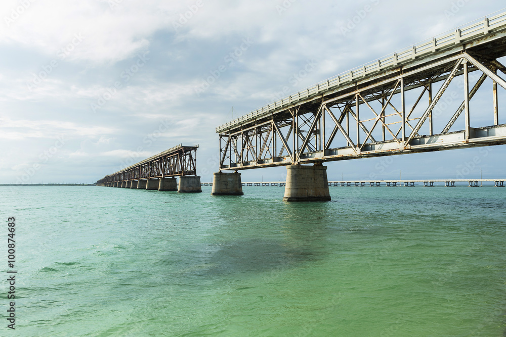 Historic railroad bridge at Bahia Honda State Park in the Florid Historic railroad bridge at Bahia Honda State Park in the Florid