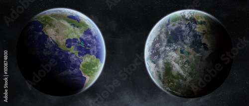 Fototapeta Naklejka Na Ścianę i Meble -  Earth exoplanet in space