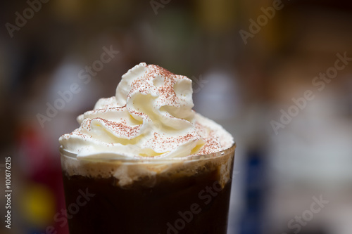 iced cocoa in a glass
